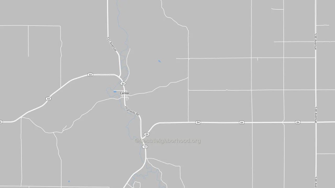 Bike Grade map of Center, NE