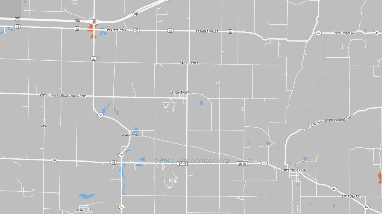 Bike Grade map of Center Point, IN