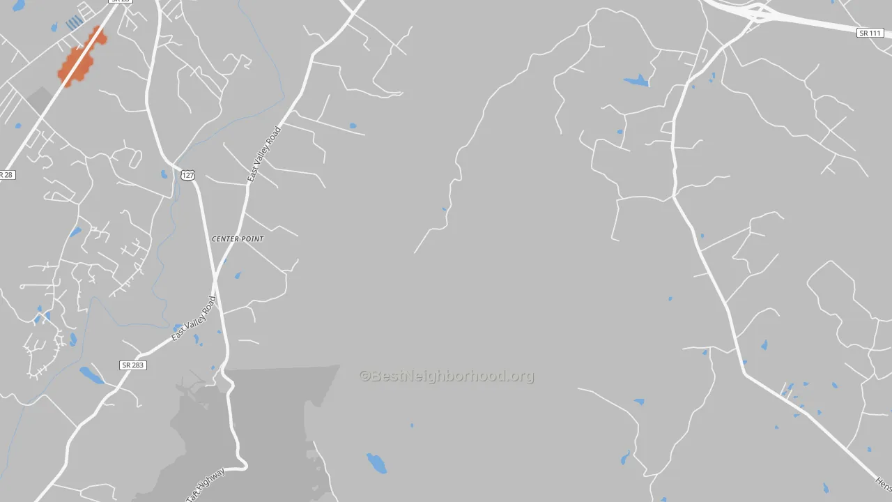 Bike Grade map of Center Point, TN