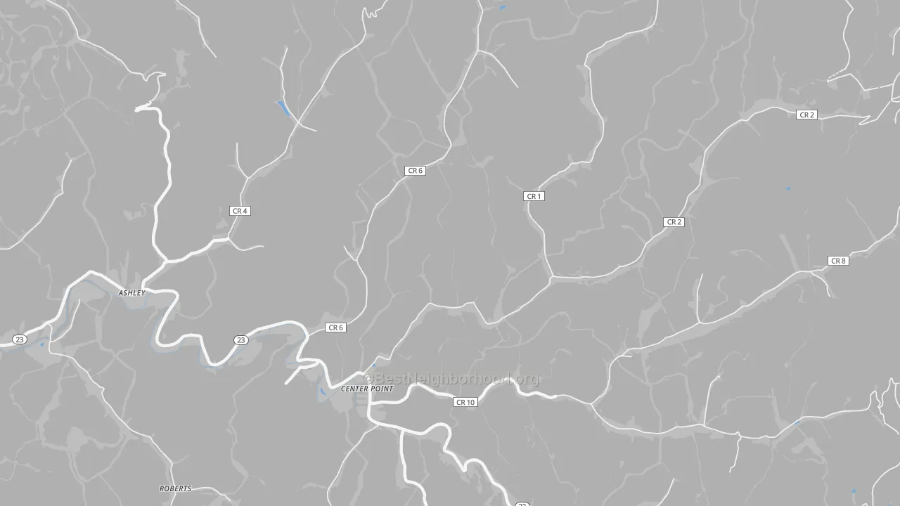 Bike Grade map of Center Point, WV
