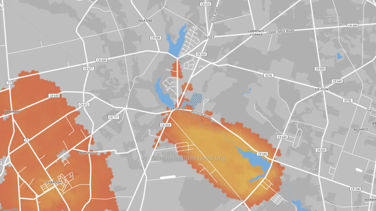 Bike Grade map of Centerton, NJ