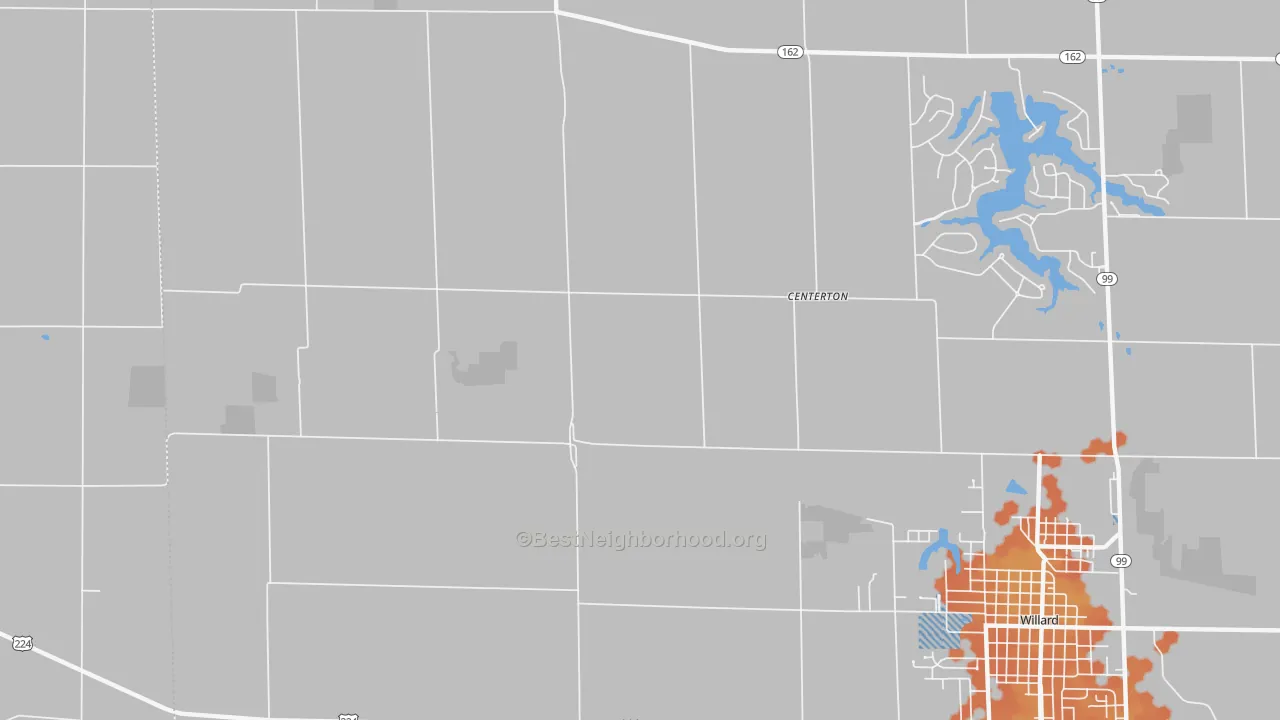 Bike Grade map of Centerton, OH