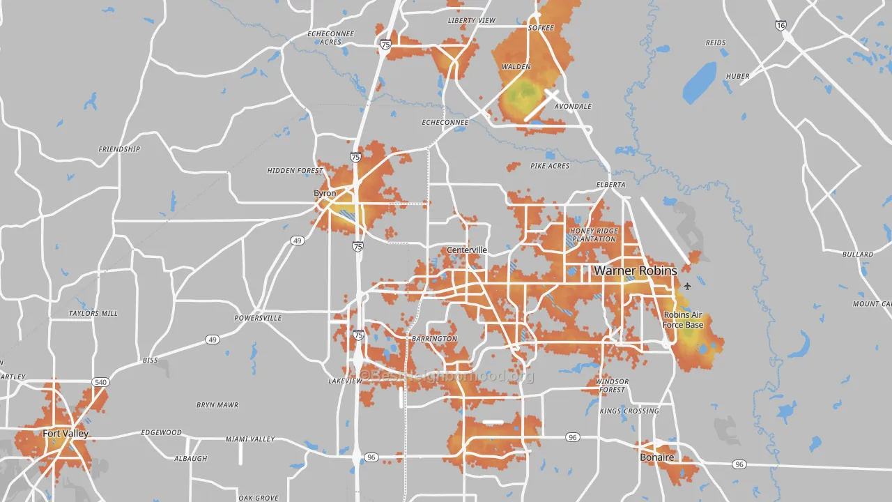 Bike Grade map of Centerville, GA