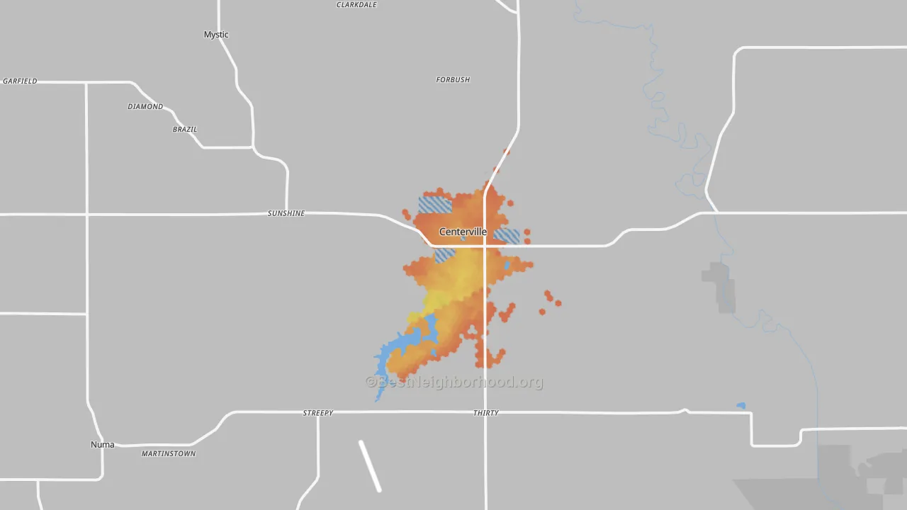Bike Grade map of Centerville, IA