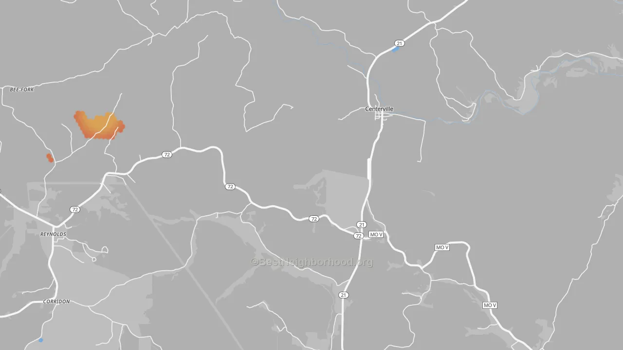 Bike Grade map of Centerville, MO