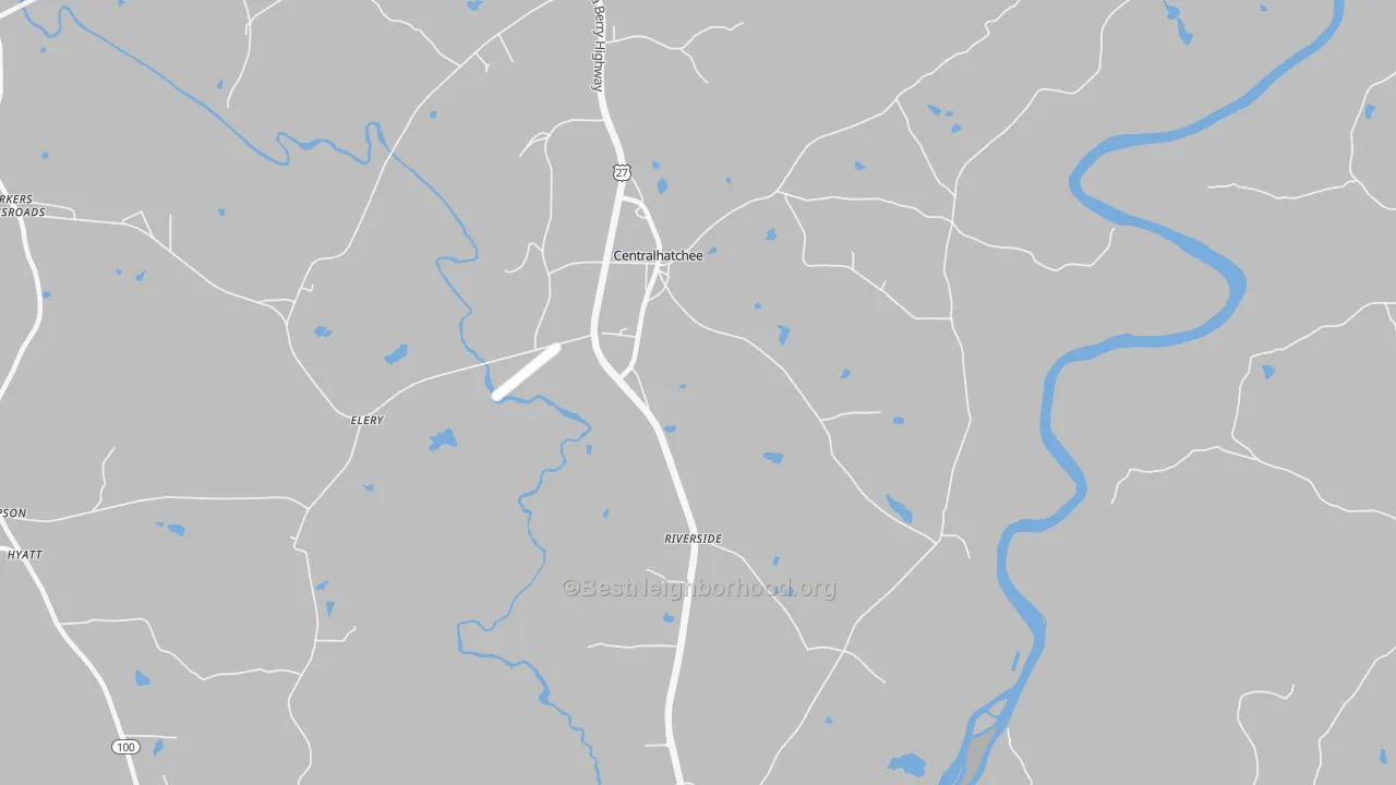 Bike Grade map of Centralhatchee, GA