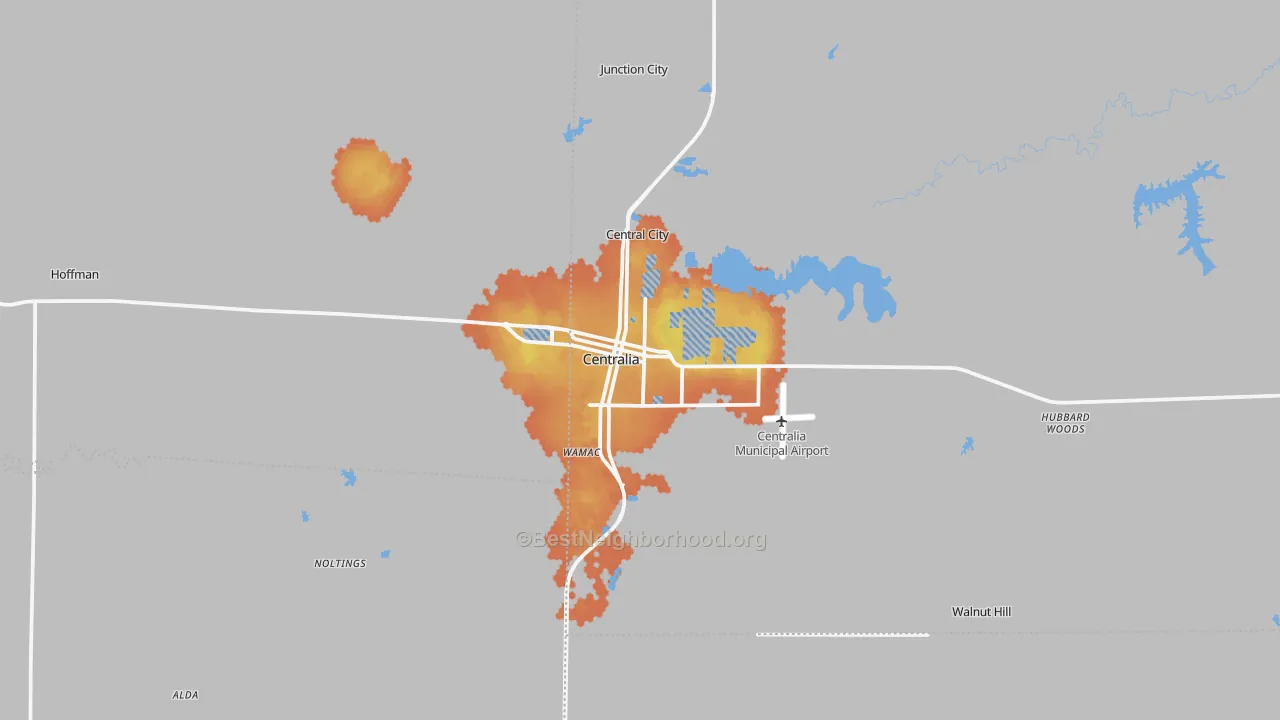 Bike Grade map of Centralia, IL