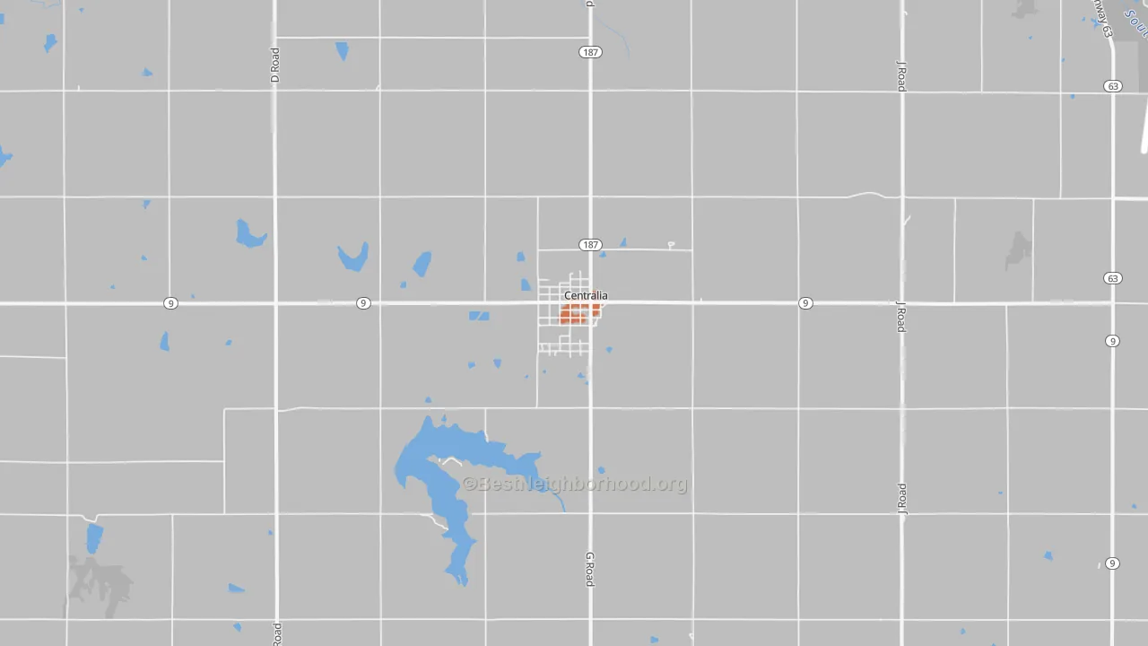 Bike Grade map of Centralia, KS