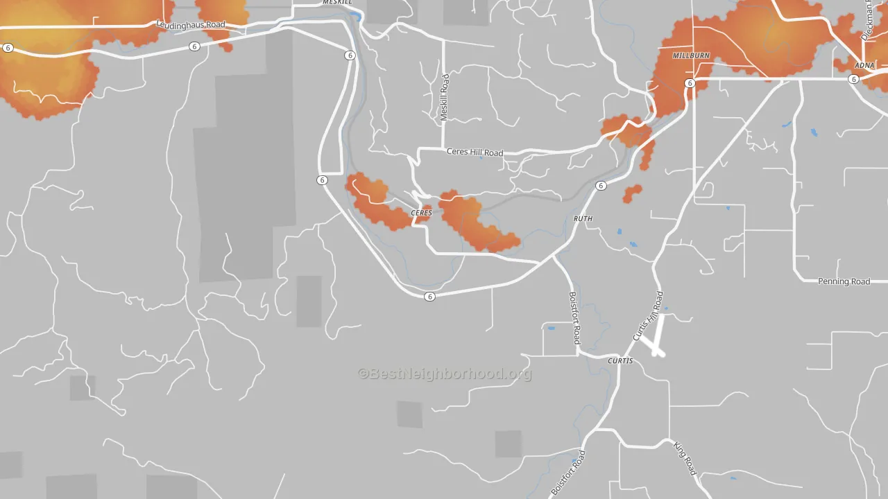 Bike Grade map of Ceres, WA