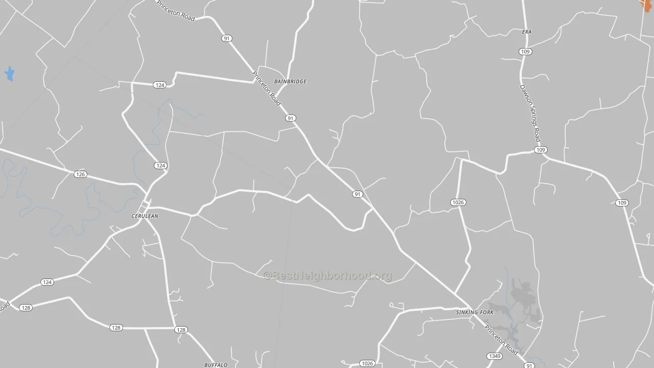 Bike Grade map of Cerulean, KY
