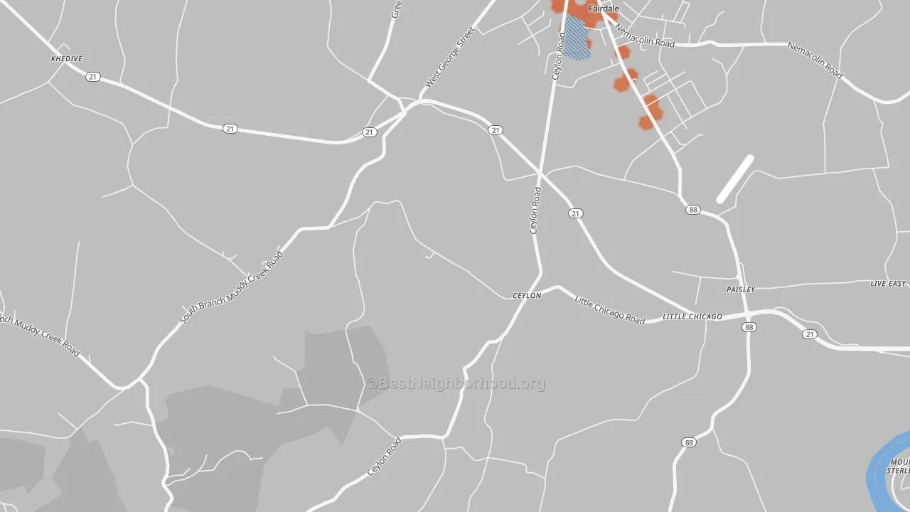 Bike Grade map of Ceylon, PA