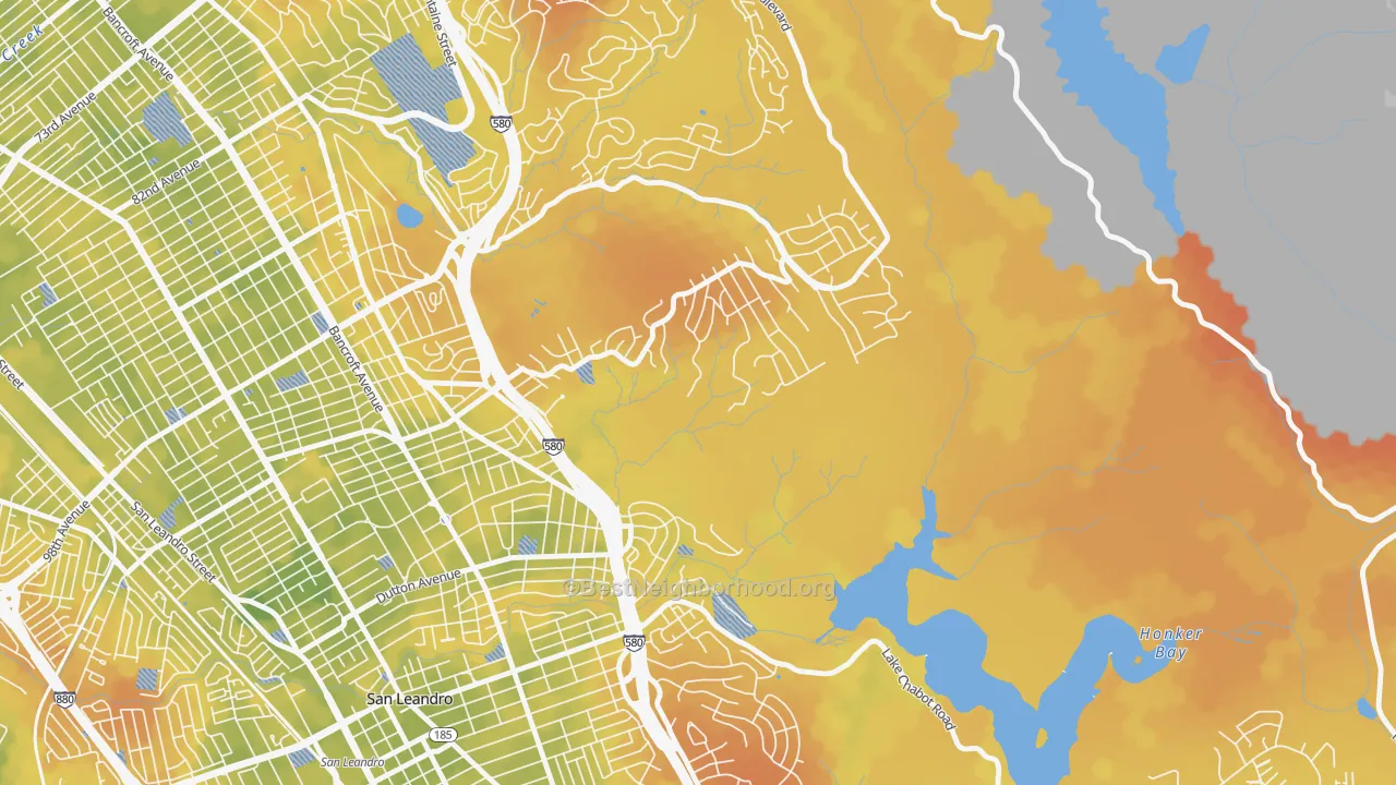 Bike Grade map of Chabot Park, Oakland, CA