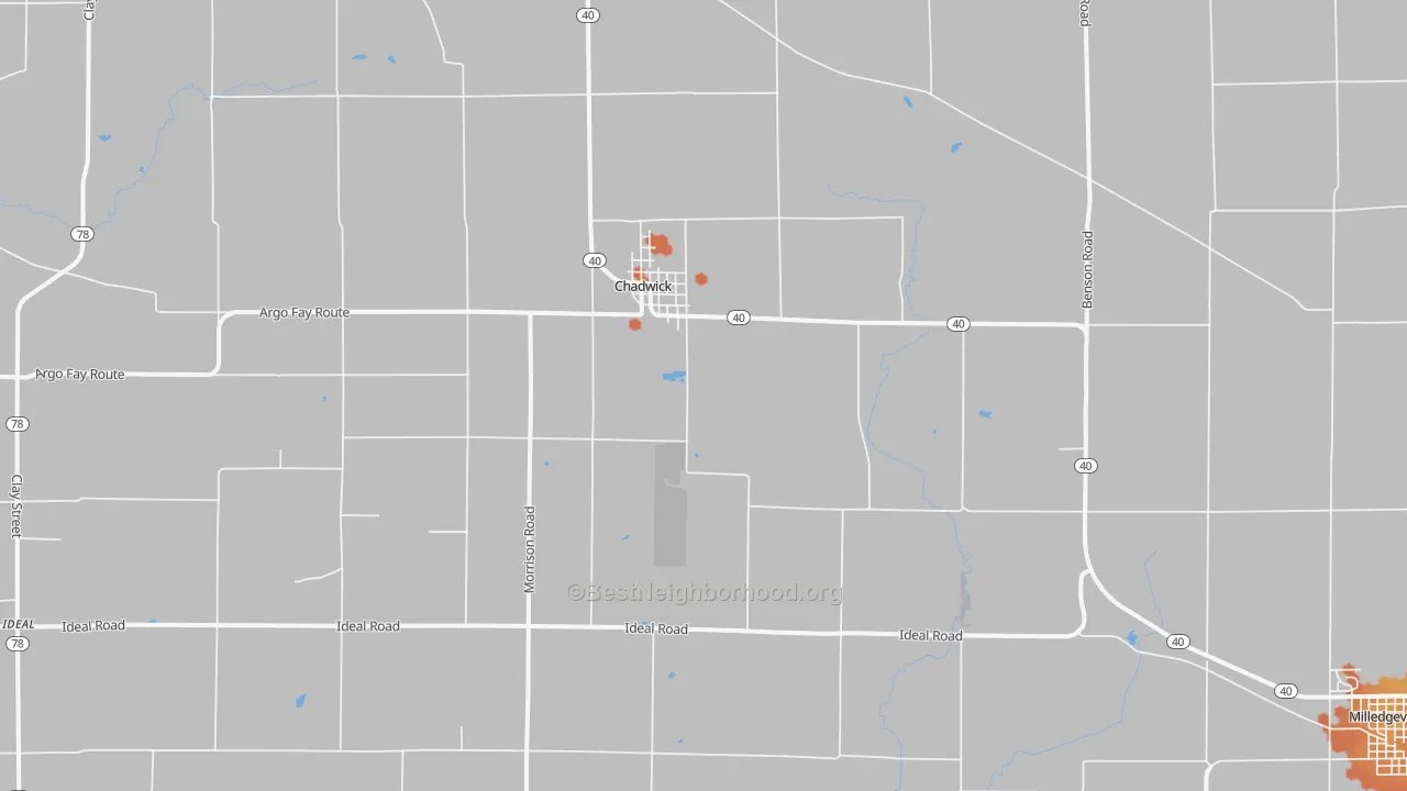 Bike Grade map of Chadwick, IL