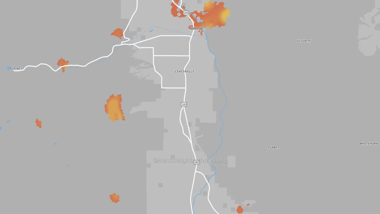 Bike Grade map of Chaffee County, CO