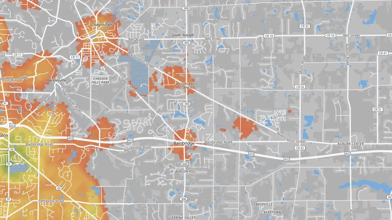 Bike Grade map of Chagrin Falls, OH