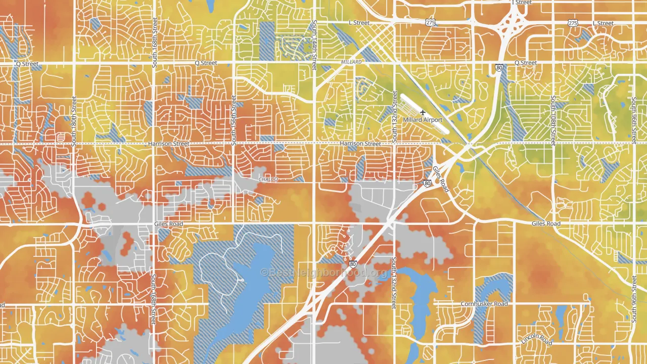 Bike Grade map of Chalco, NE