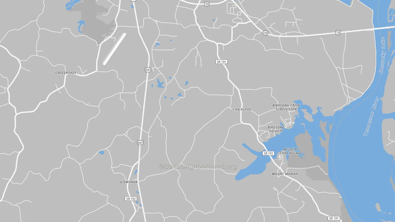 Bike Grade map of Chalklevel, TN