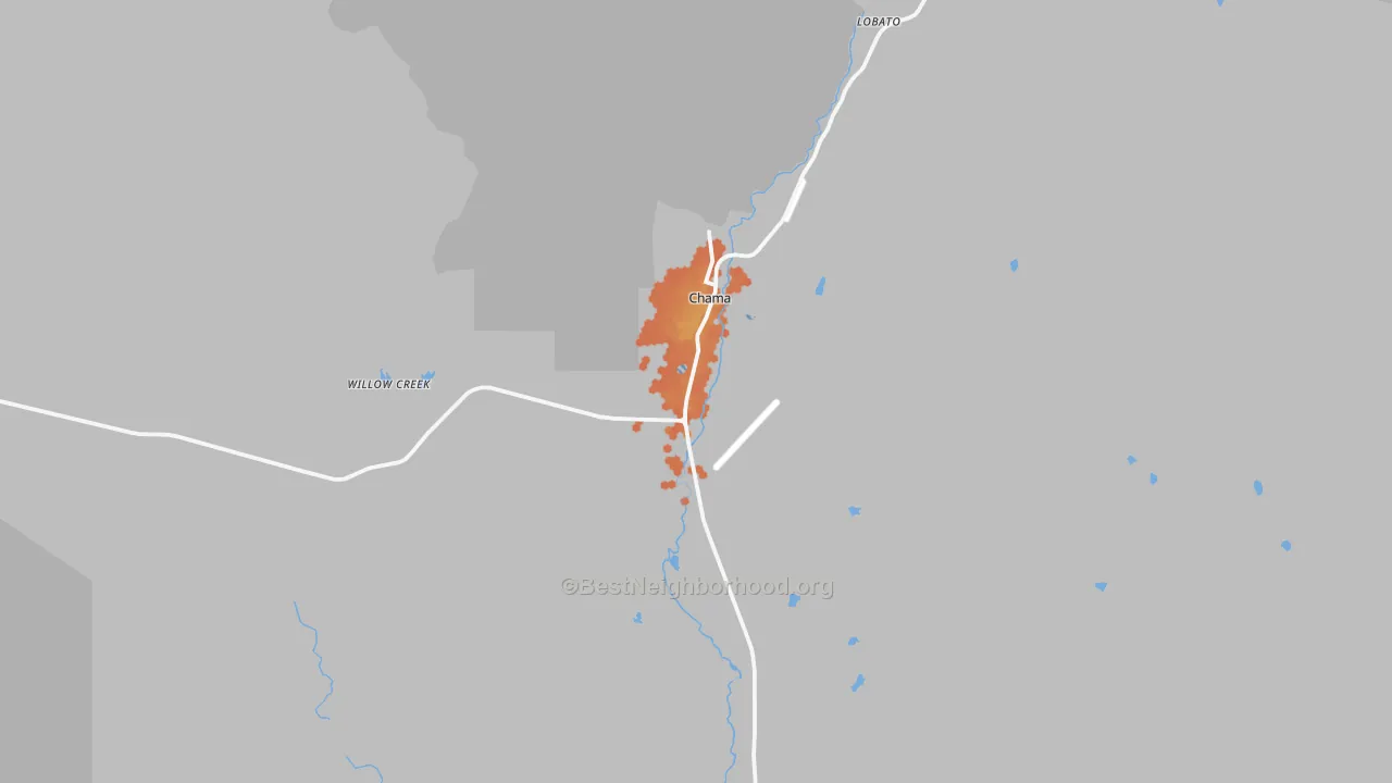 Bike Grade map of Chama, NM