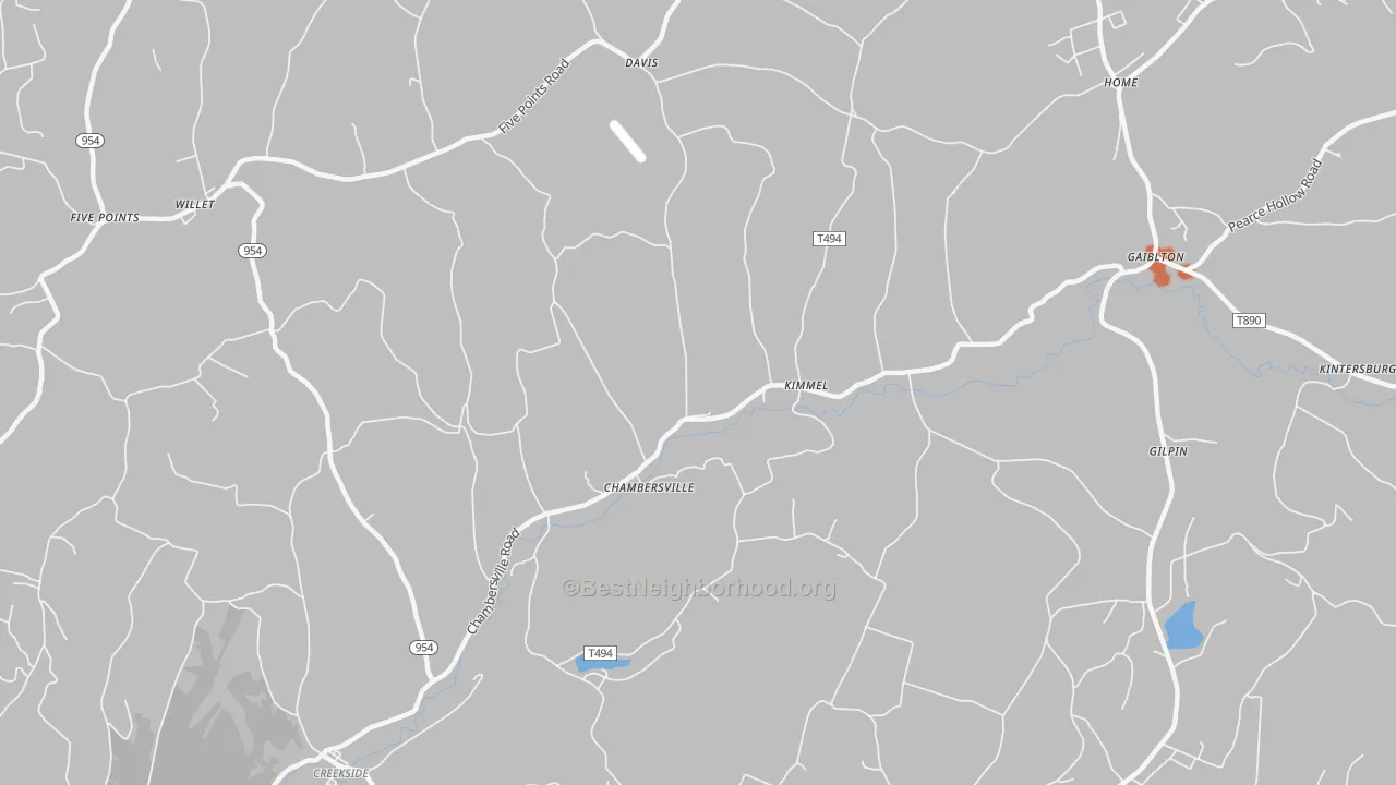 Bike Grade map of Chambersville, PA