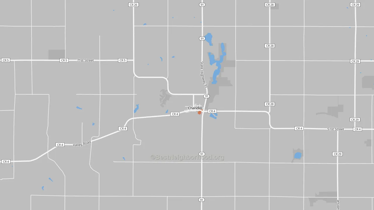 Bike Grade map of Chandler, MN