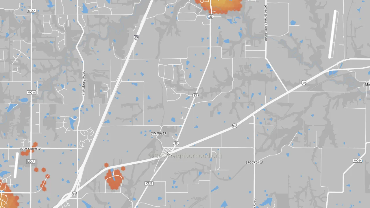 Bike Grade map of Chandler, MO