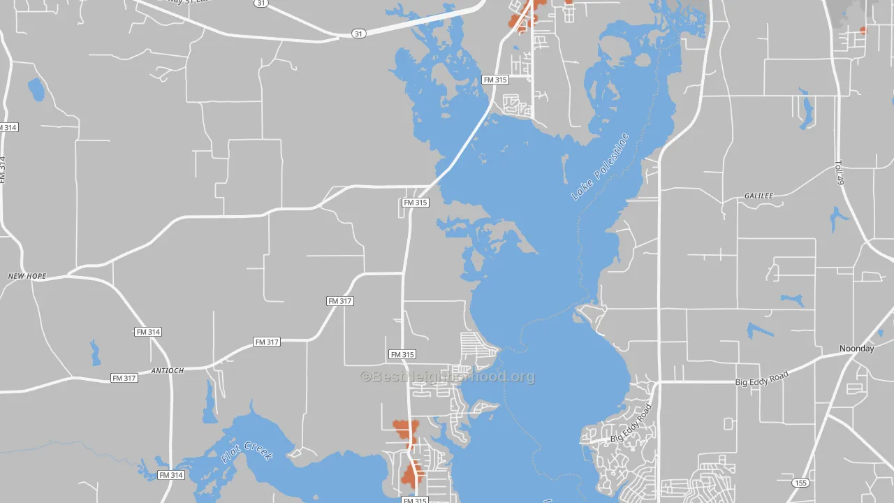 Bike Grade map of Chandler, TX