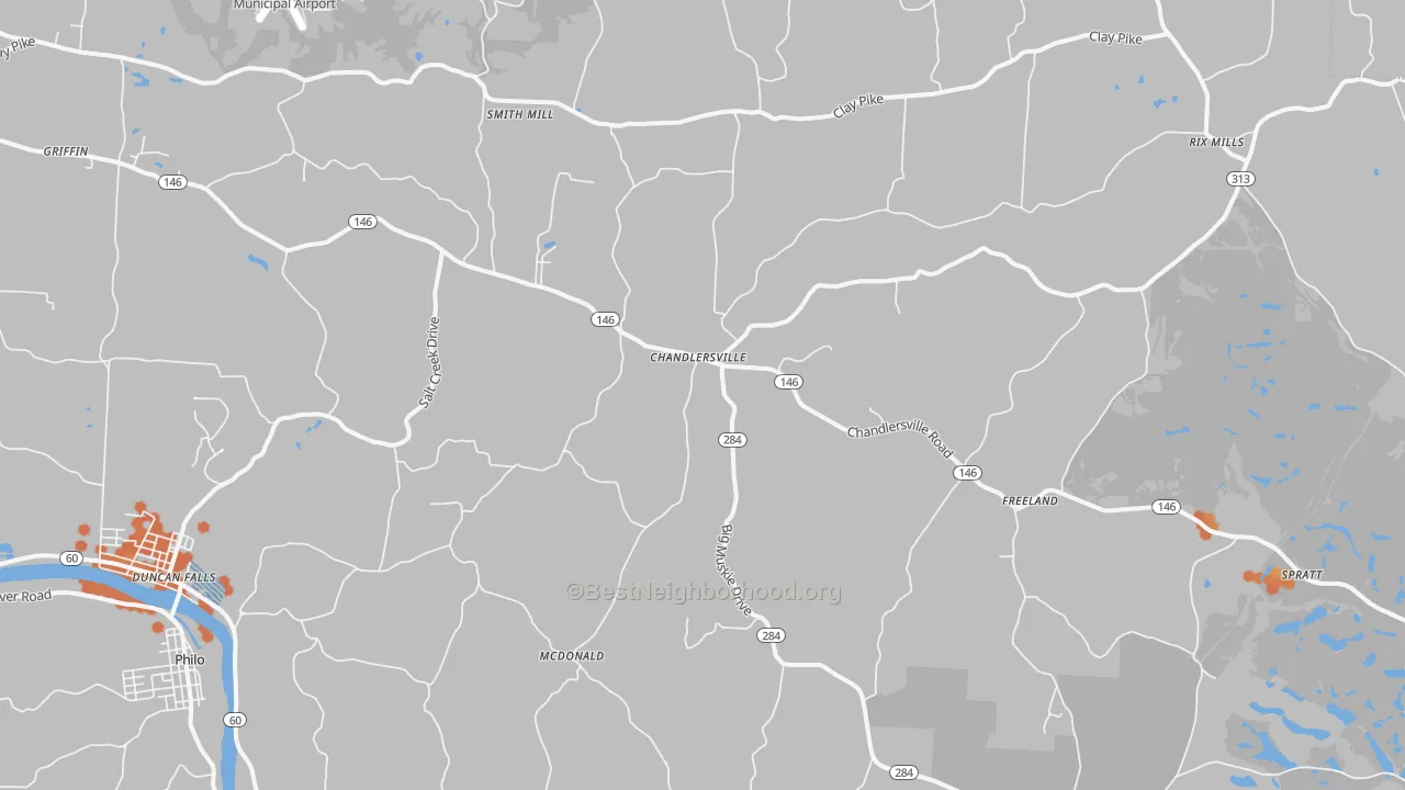 Bike Grade map of Chandlersville, OH