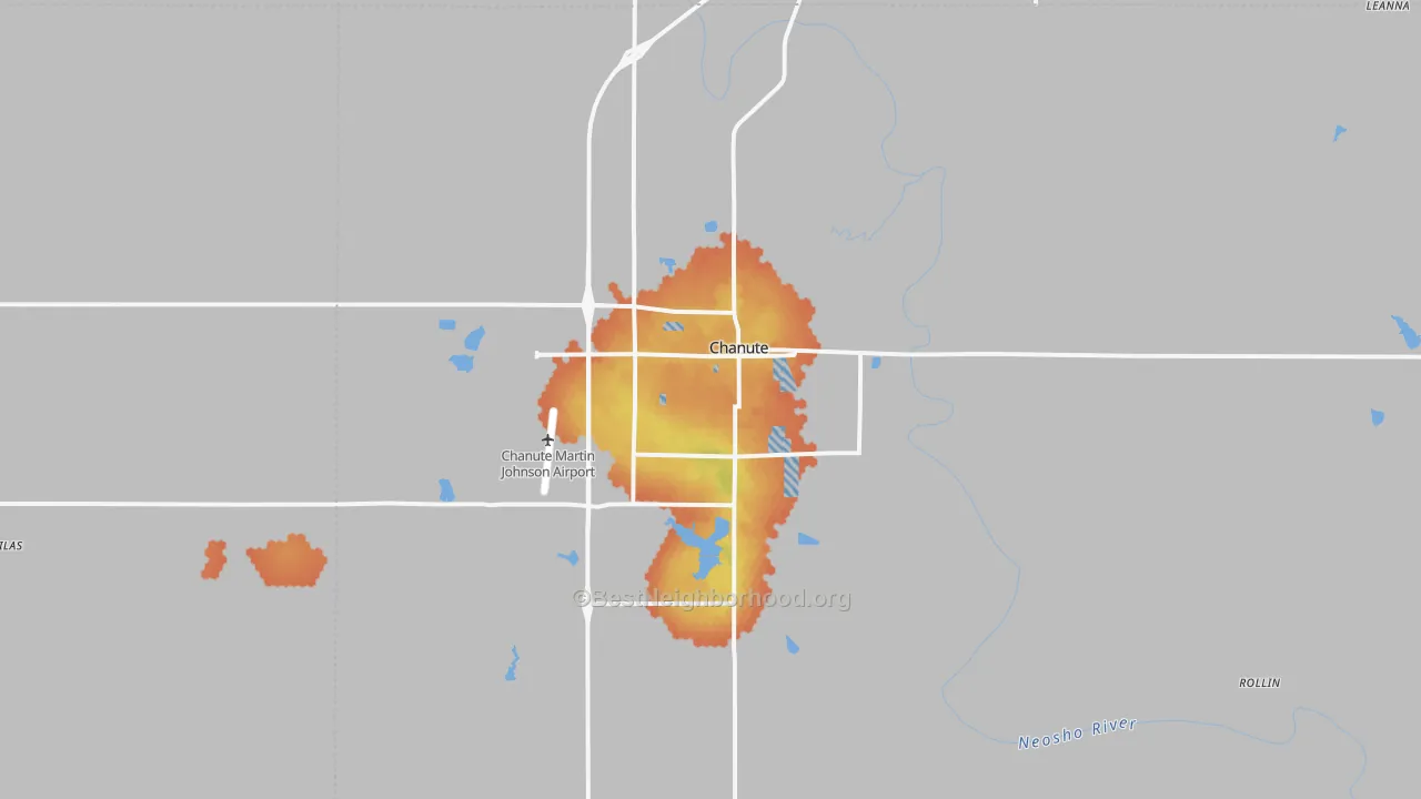Bike Grade map of Chanute, KS