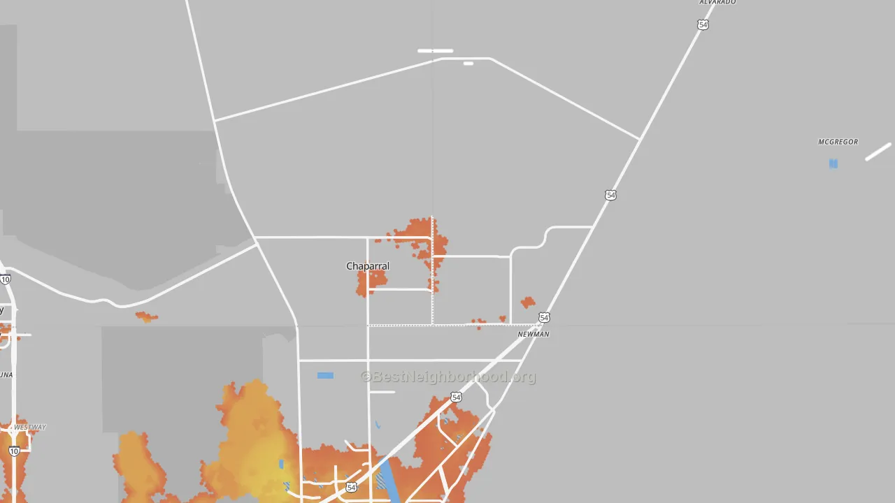 Bike Grade map of Chaparral, NM