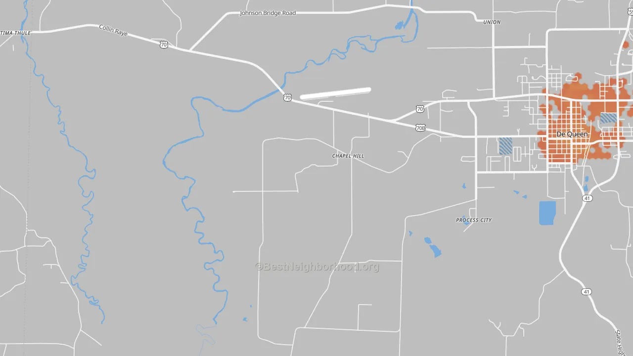 Bike Grade map of Chapel Hill, AR