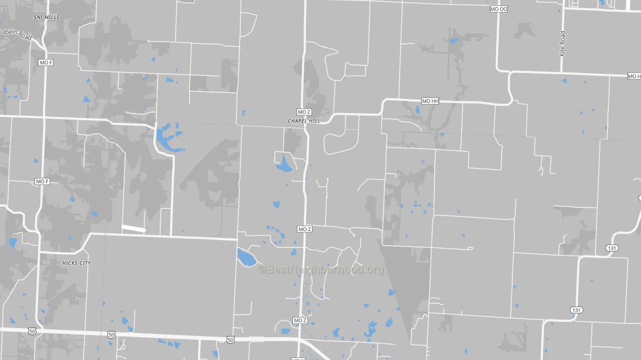 Bike Grade map of Chapel Hill, MO