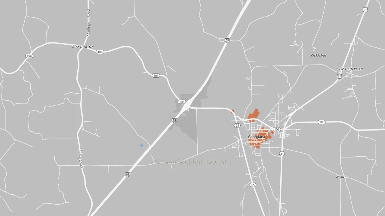 Bike Grade map of Chapman, AL