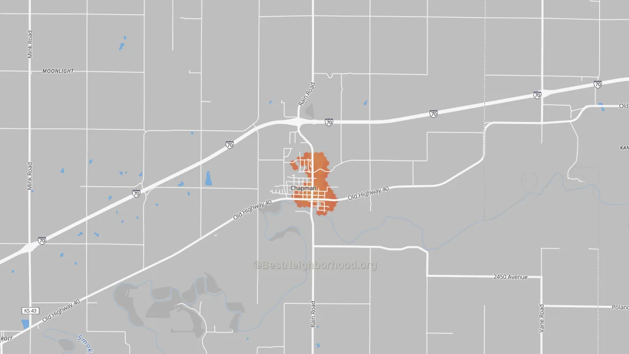 Bike Grade map of Chapman, KS