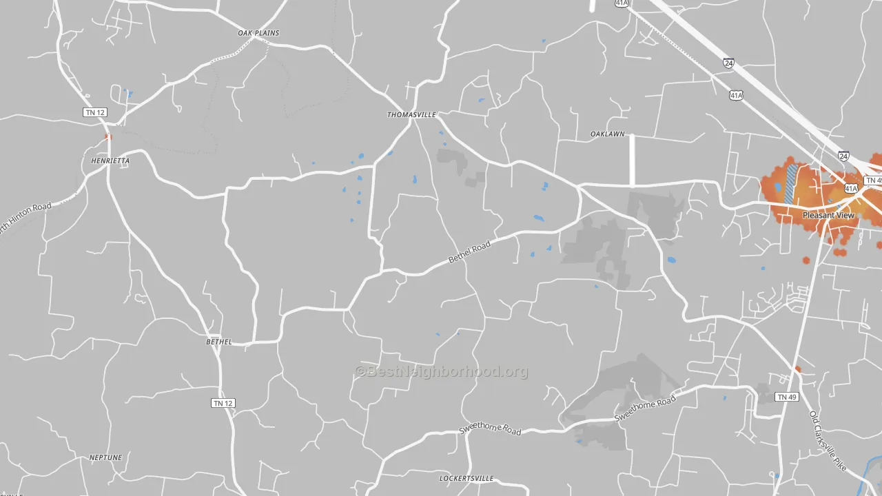 Bike Grade map of Chapmansboro, TN