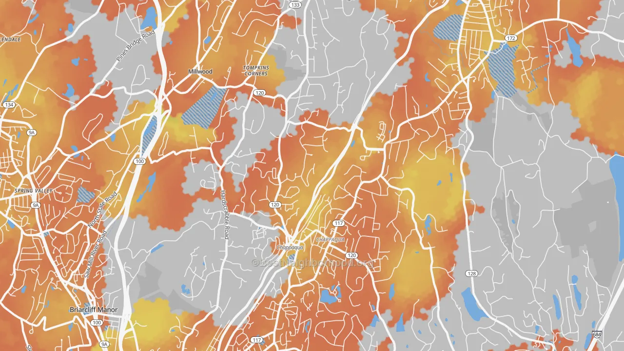 Bike Grade map of Chappaqua, NY