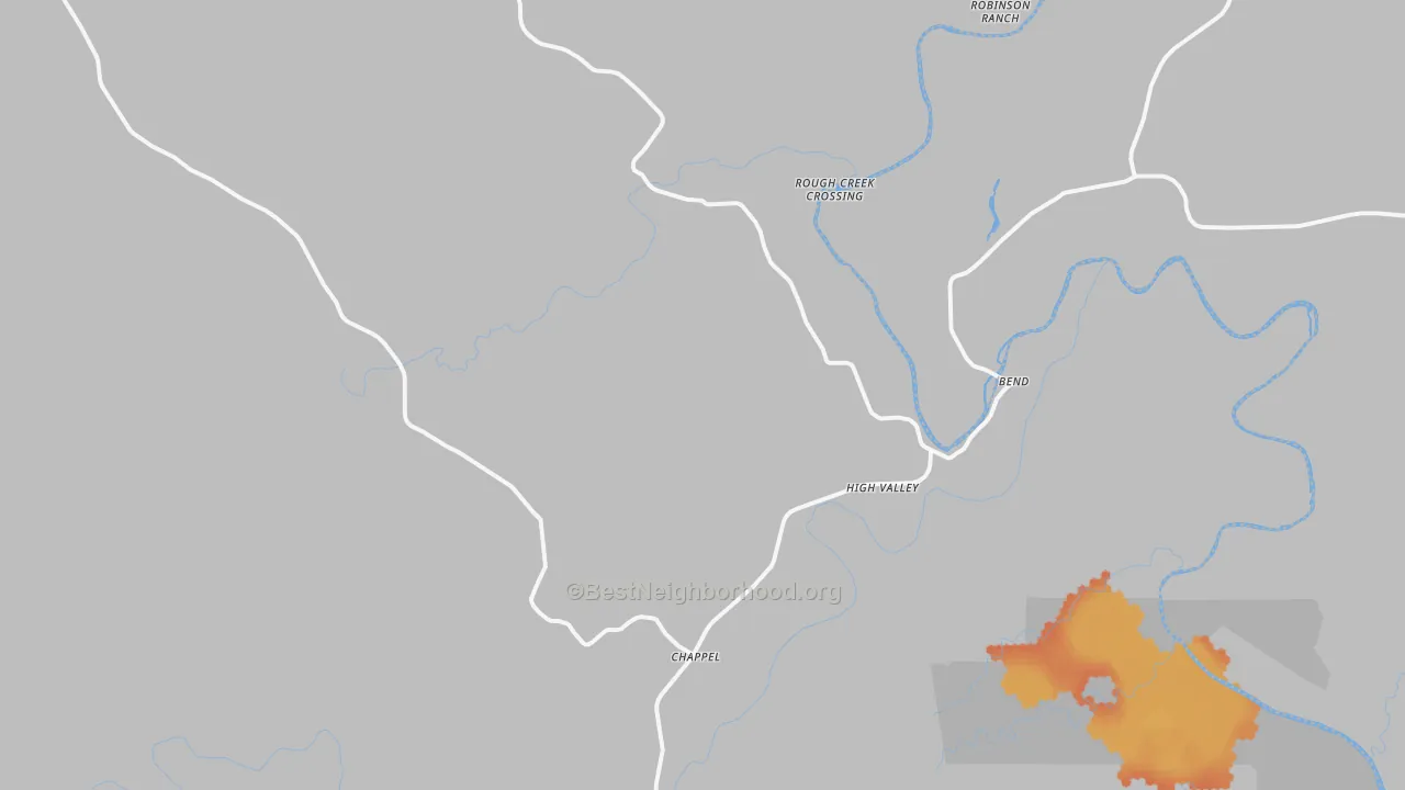 Bike Grade map of Chappel, TX