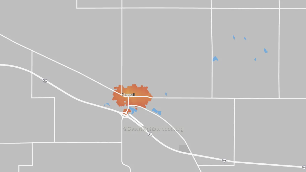 Bike Grade map of Chappell, NE