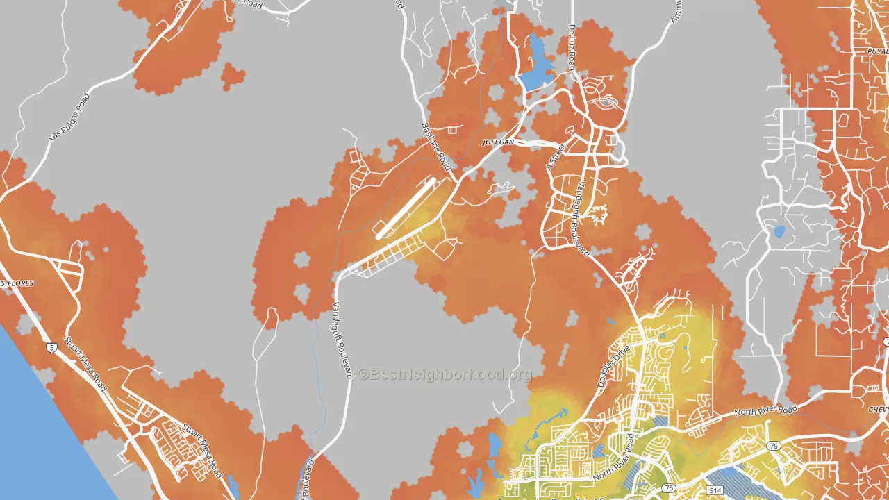 Bike Grade map of Chappo, CA