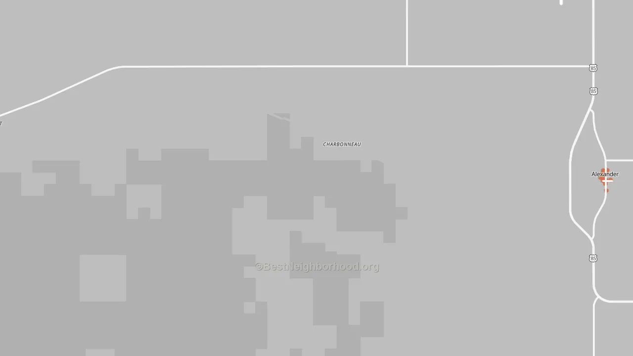 Bike Grade map of Charbonneau, ND