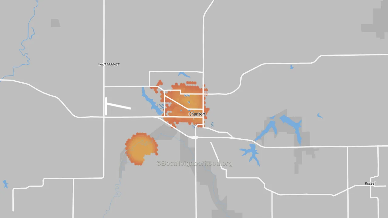 Bike Grade map of Chariton, IA