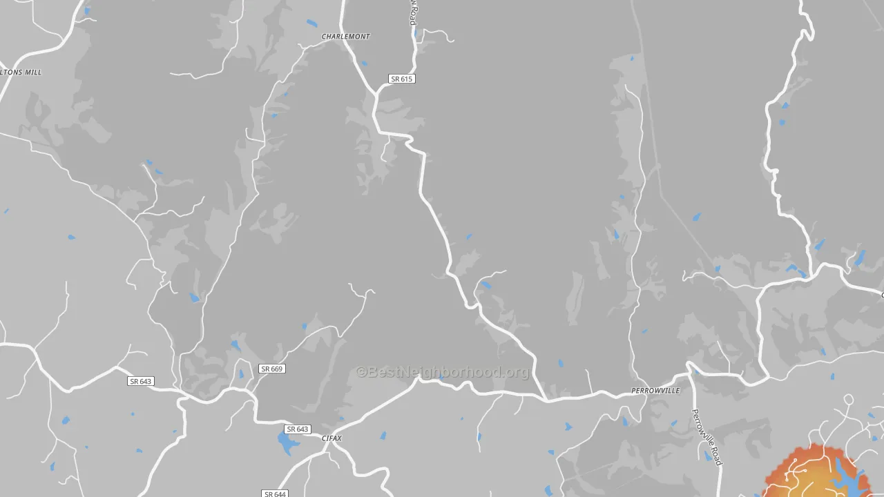 Bike Grade map of Charlemont, VA