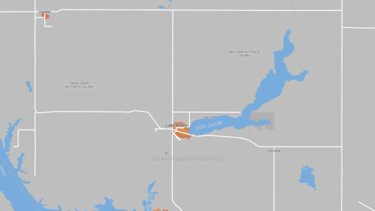 Bike Grade map of Charles Mix County, SD