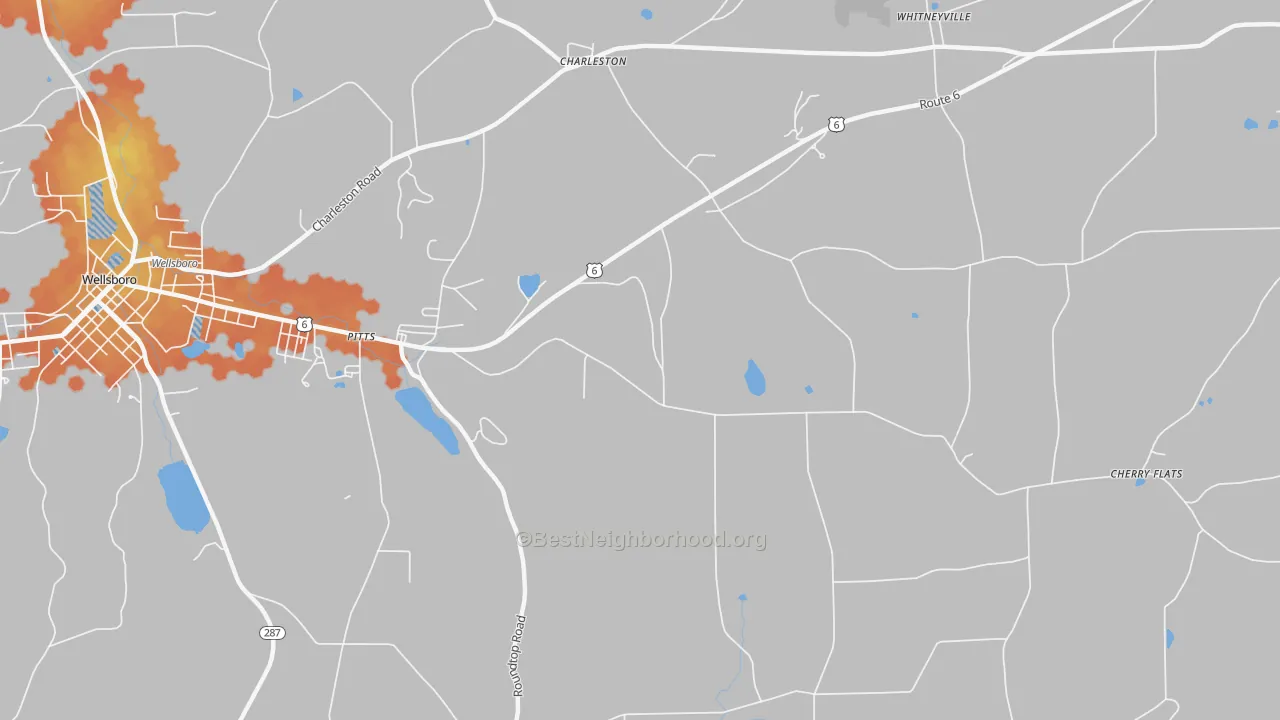 Bike Grade map of Charleston, PA