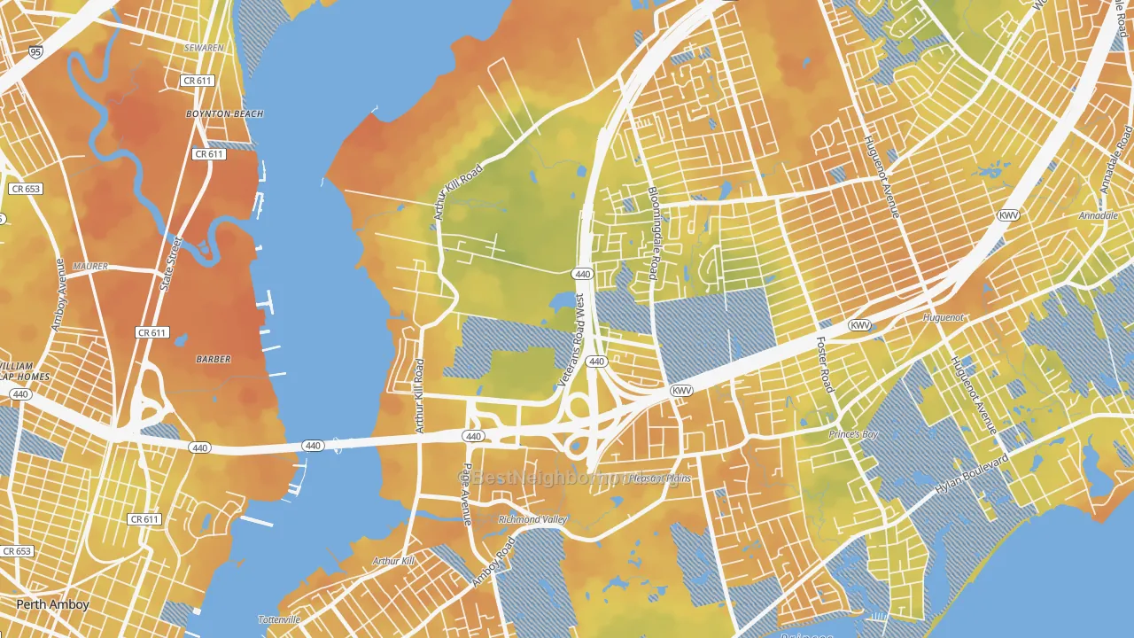 Bike Grade map of Charleston, Staten Island, NY