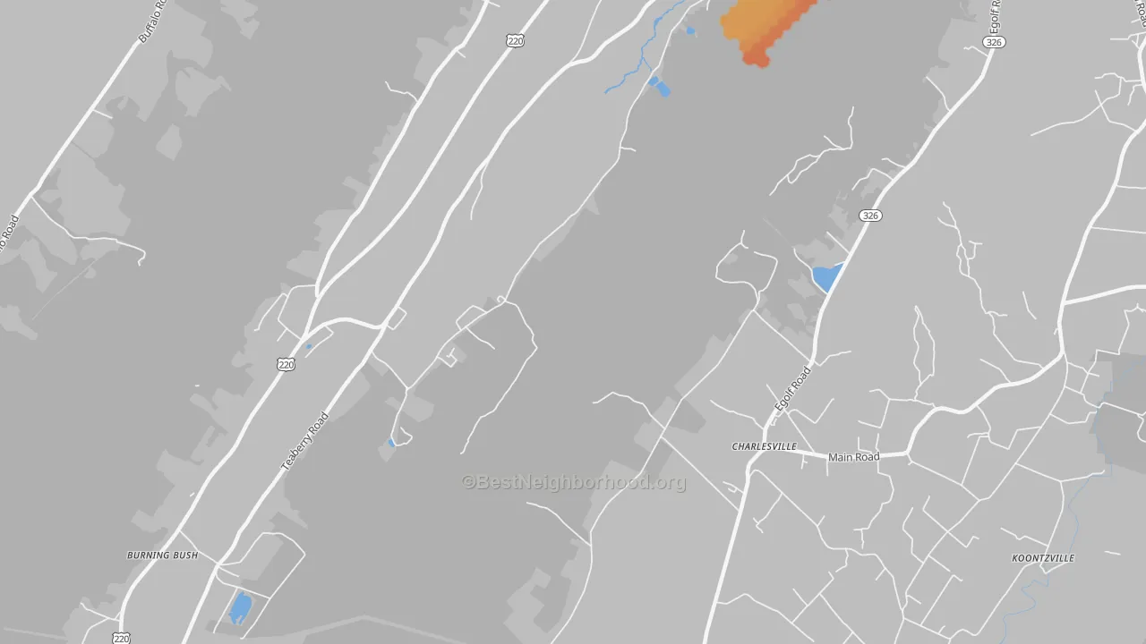 Bike Grade map of Charlesville, PA