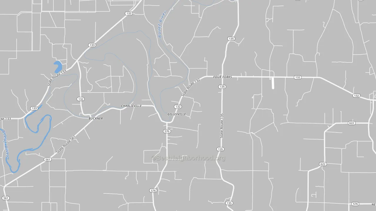 Bike Grade map of Charlieville, LA