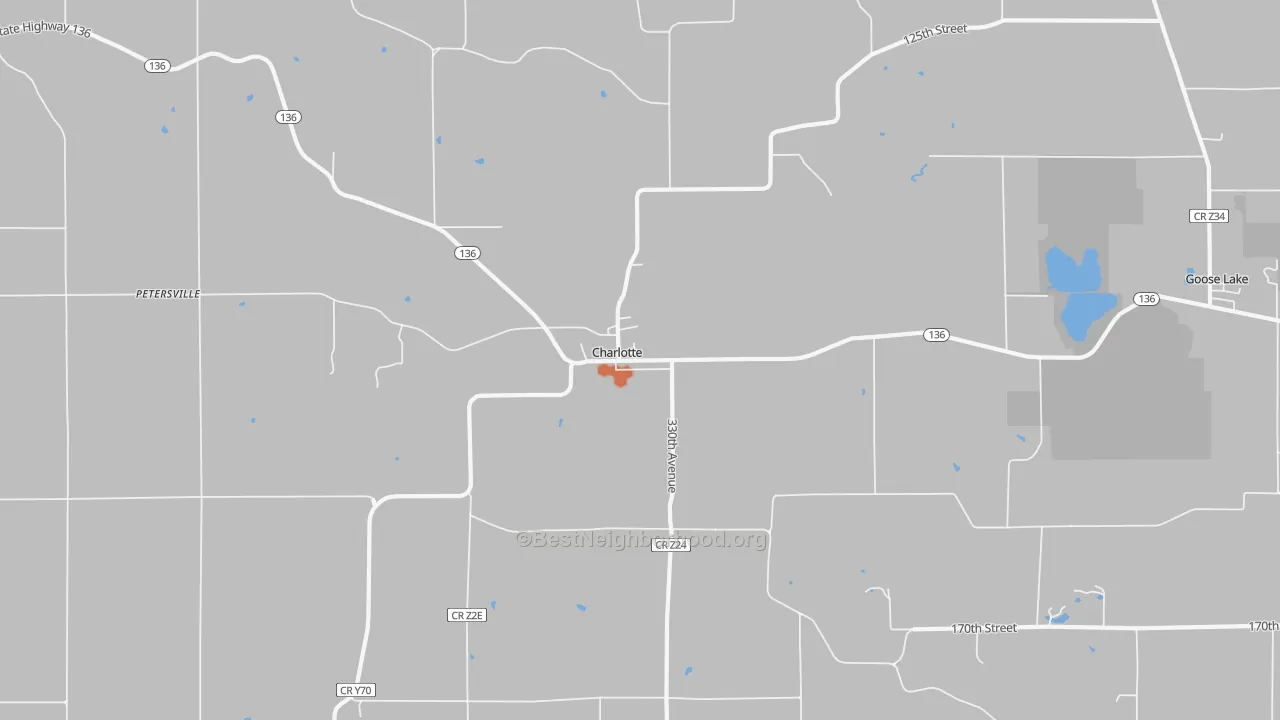 Bike Grade map of Charlotte, IA