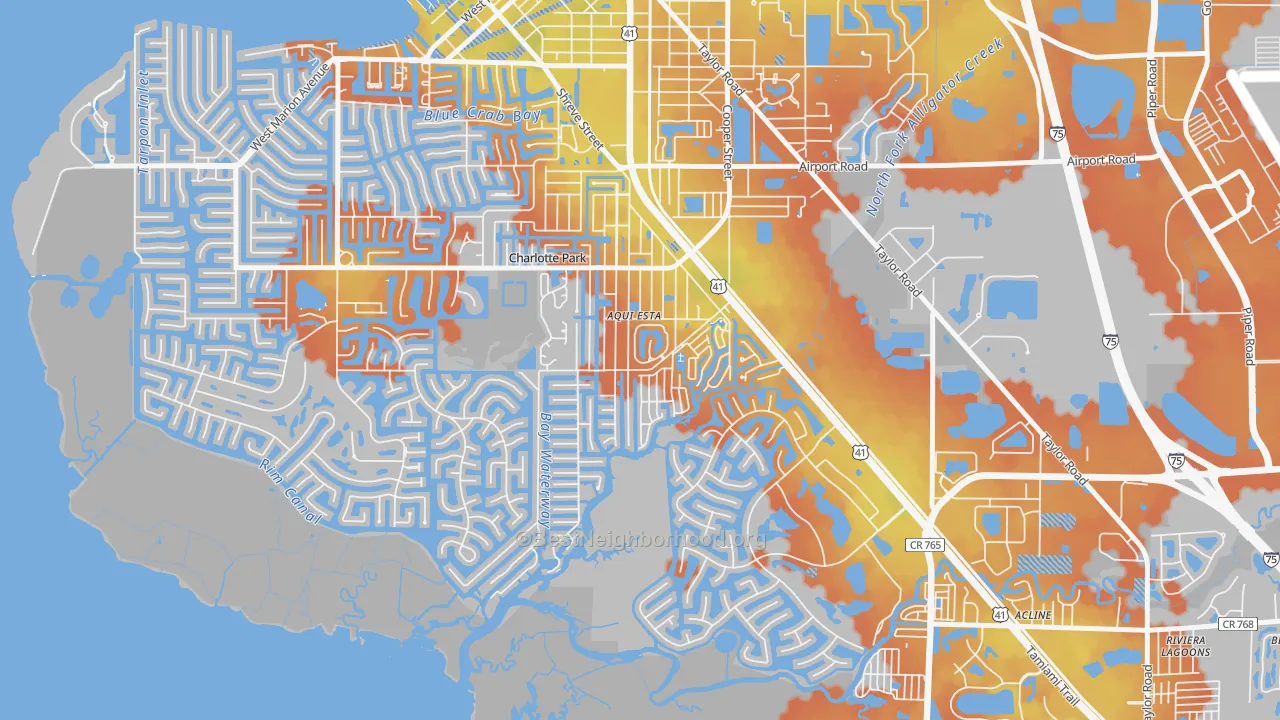 Bike Grade map of Charlotte Park, FL