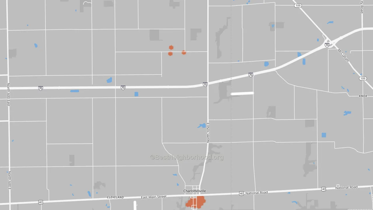 Bike Grade map of Charlottesville, IN