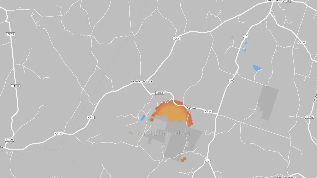 Bike Grade map of Charlotteville, NY